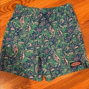 Vineyard Vines Teal and Navy Sea Life bathing suit